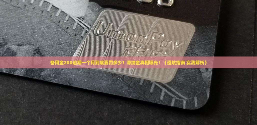 备用金200逾期一个月需支付多少滞纳金