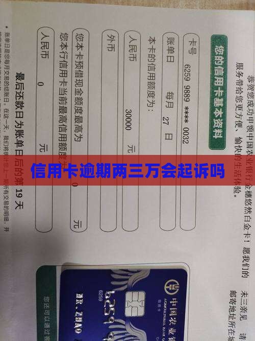 信用卡逾期两三万会起诉吗