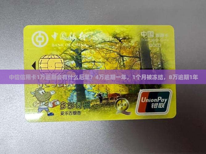中信信用卡1万逾期会有什么后果？4万逾期一年，1个月被冻结，8万逾期1年