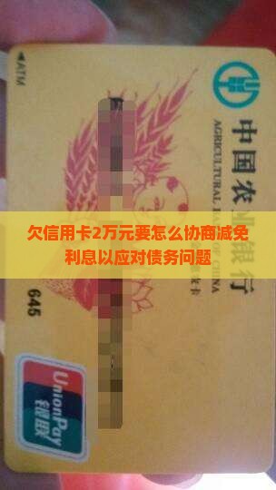 欠信用卡2万元要怎么协商减免利息以应对债务问题