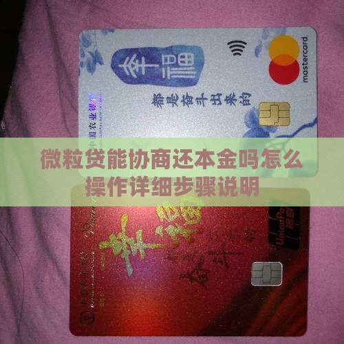 微粒贷能协商还本金吗怎么操作详细步骤说明