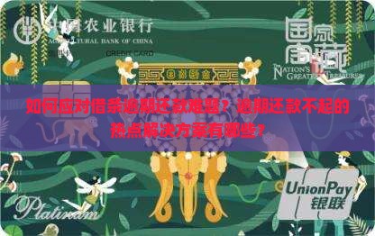 如何应对借条逾期还款难题？逾期还款不起的热点解决方案有哪些？