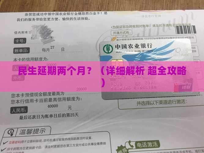 民生延期两个月如何申请