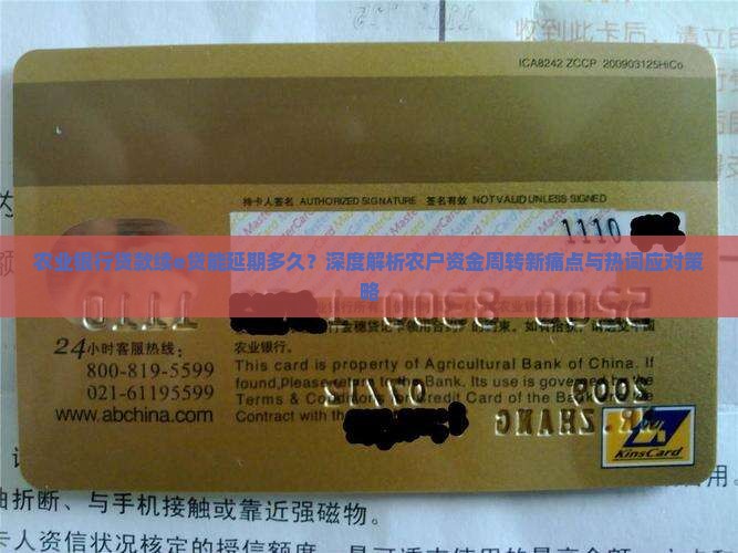 农业银行贷款续e贷能延期多久？深度解析农户资金周转新痛点与热词应对策略