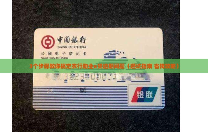 助业e贷农行逾期怎么办