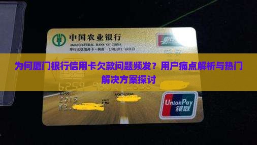 为何厦门银行信用卡欠款问题频发？用户痛点解析与热门解决方案探讨