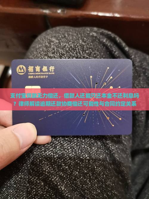 支付宝贷款无力偿还，借款人还能只还本金不还利息吗？律师解读逾期还款协商偿还可能性与合同约定关系
