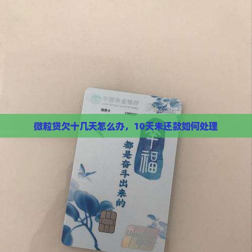 微粒贷欠十几天怎么办，10天未还款如何处理