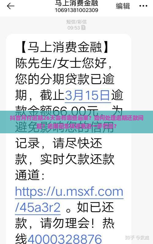 抖音月付逾期26天会有哪些后果？如何处理逾期还款问题？逾期后怎样避免进一步罚息？