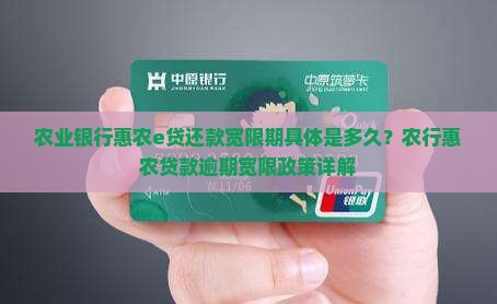 农业银行惠农e贷还款宽限期具体是多久？农行惠农贷款逾期宽限政策详解