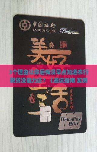 农行税贷没能力还