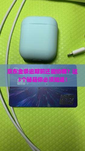 京东金条逾期前可以协商吗