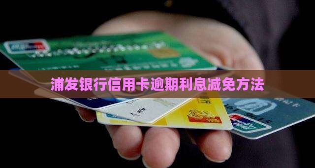 浦发如何减免逾期利息