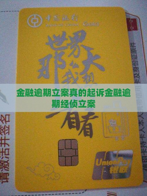 金融逾期立案真的起诉金融逾期经侦立案