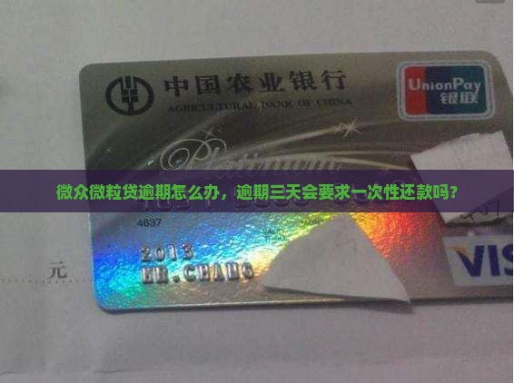 微众微粒贷逾期怎么办，逾期三天会要求一次性还款吗？