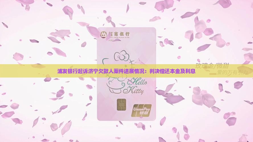 浦发银行起诉济宁欠款人案件进展情况：判决偿还本金及利息