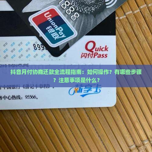 抖音月付协商还款全流程指南：如何操作？有哪些步骤？注意事项是什么？