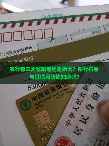 农行有三天宽限期还是两天？银行罚息与征信风险你知道吗？