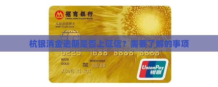 杭银消金逾期上征信吗需要了解的事项