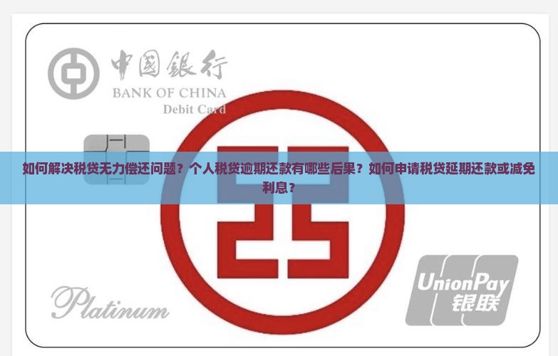 如何解决税贷无力偿还问题？个人税贷逾期还款有哪些后果？如何申请税贷延期还款或减免利息？