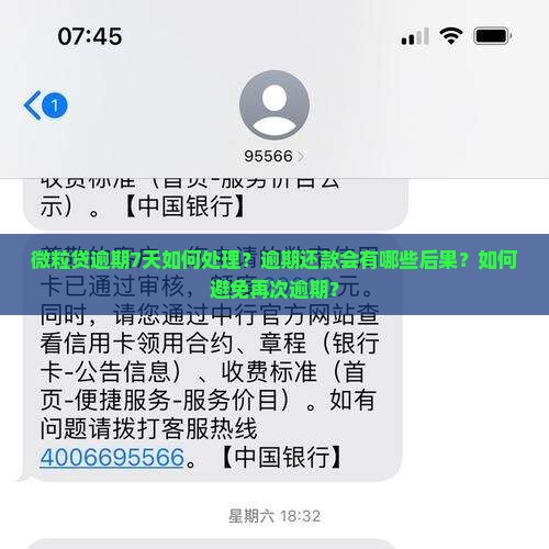 微粒贷逾期7天如何处理？逾期还款会有哪些后果？如何避免再次逾期？