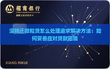 没钱还微粒贷怎么处理追求解决方法：如何妥善应对贷款困境