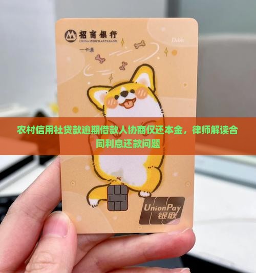 农村信用社贷款逾期借款人协商仅还本金，律师解读合同利息还款问题