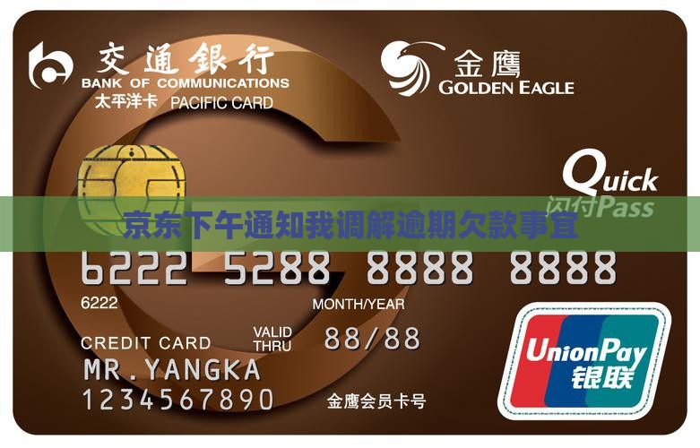 京东下午通知我调解逾期欠款事宜