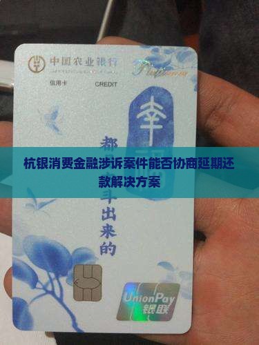 杭银消费金融涉诉案件能否协商延期还款解决方案