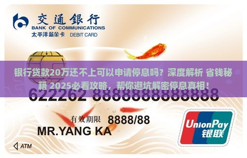 银行贷款20万还不上可以申请停息吗