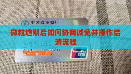 微粒贷协商减免结清流程怎么操作