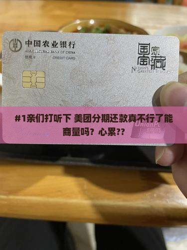 美团有协商还款成功的吗