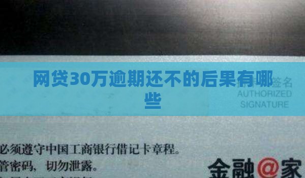 网贷30万全面逾期的后果有哪些
