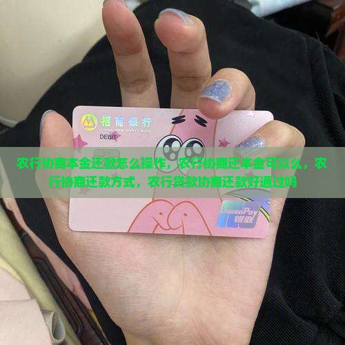 农行协商本金还款怎么操作