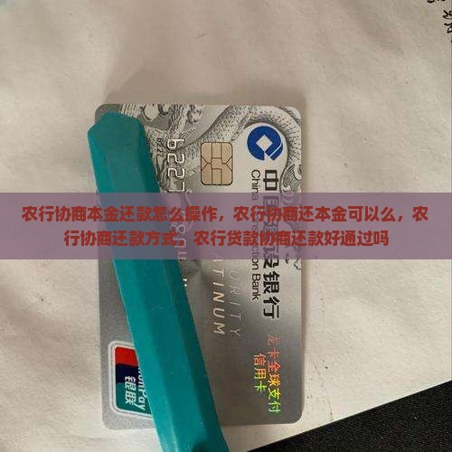 农行协商本金还款怎么操作