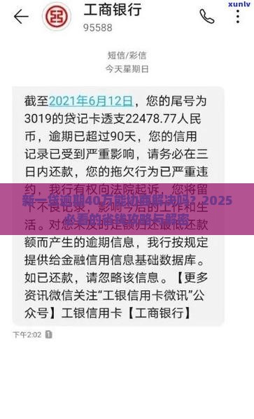 新一贷逾期40万能协商解决吗