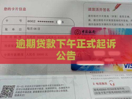 逾期贷款下午正式起诉公告