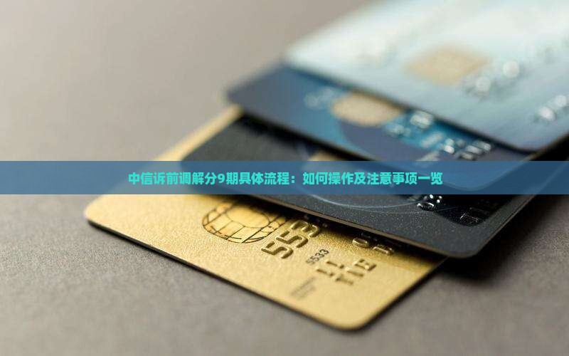 中信诉前调解分9期具体流程：如何操作及注意事项一览
