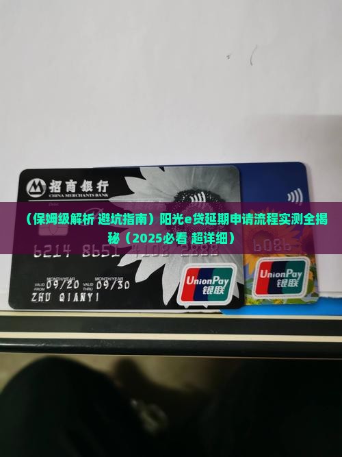 阳光e贷延期申请流程详解