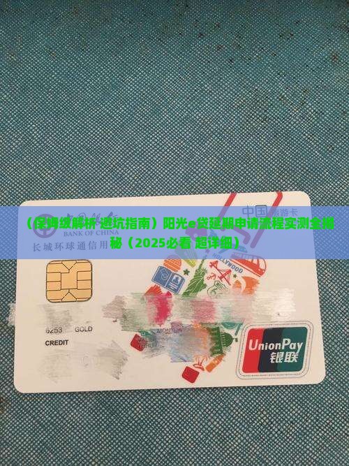 阳光e贷延期申请流程详解