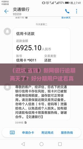 好分期的新网银行逾期两天怎么处理