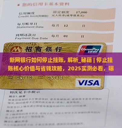 新网银行如何停止挂账