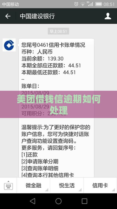 美团借钱信逾期如何处理