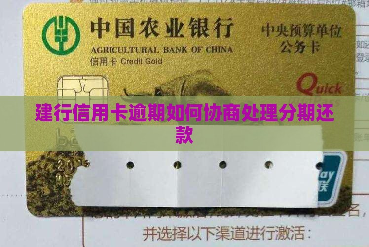 建行信用卡逾期如何协商处理分期还款