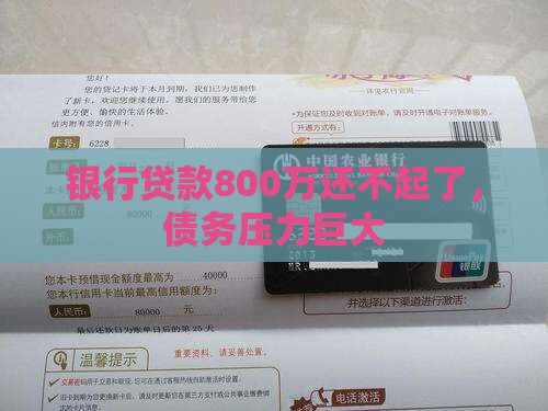 银行贷款800万还不起了，债务压力巨大