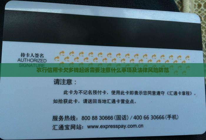农行信用卡欠多钱起诉需要注意什么事项及法律风险防范
