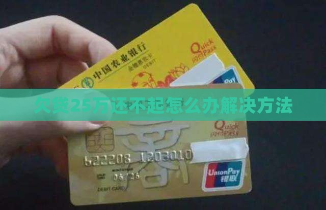 欠贷25万还不起怎么办解决方法