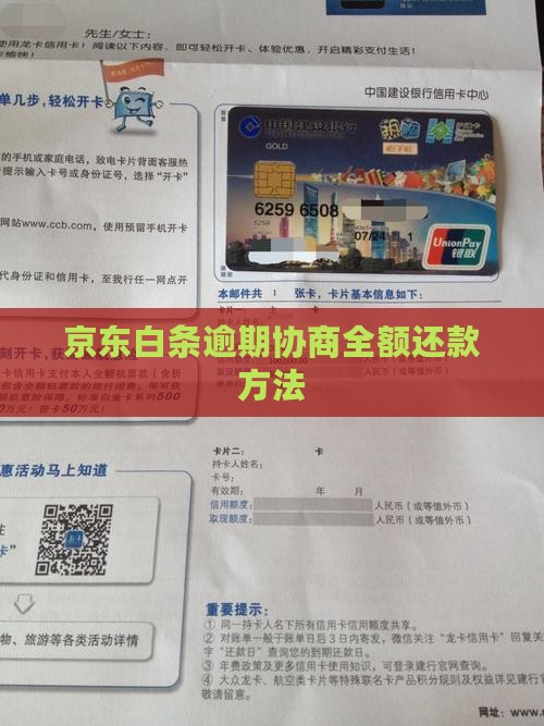 京东白条逾期协商全额还款方法