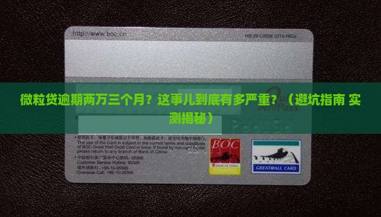 微粒贷逾期两万三个月