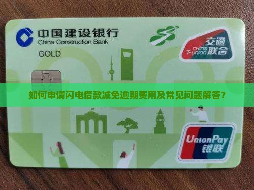 如何申请闪电借款减免逾期费用及常见问题解答？